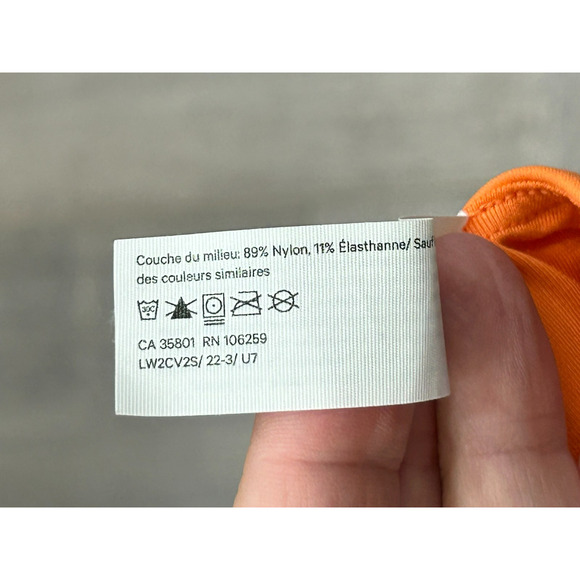 Lululemon Women's Orange Racerback Wunder Train Long Line Sports Bra Size 6 - Picture 7 of 8